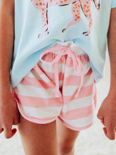 Athletic Shorts - Dusty Pink Stripes